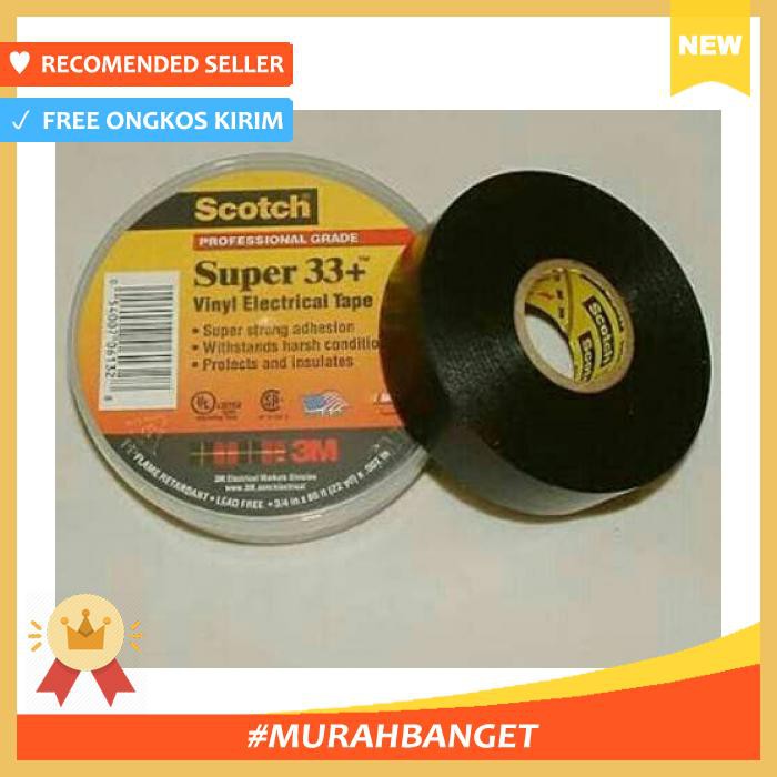 

Selotip & Double Tape - Isolasi Listrik Tegangan Tinggi Scotch Super 33+ /Electrical Vynil 3M
