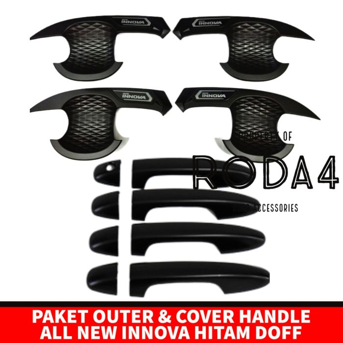 Cover Handle Mobil All New Innova Paket Outer Pelindung Pintu Hitam