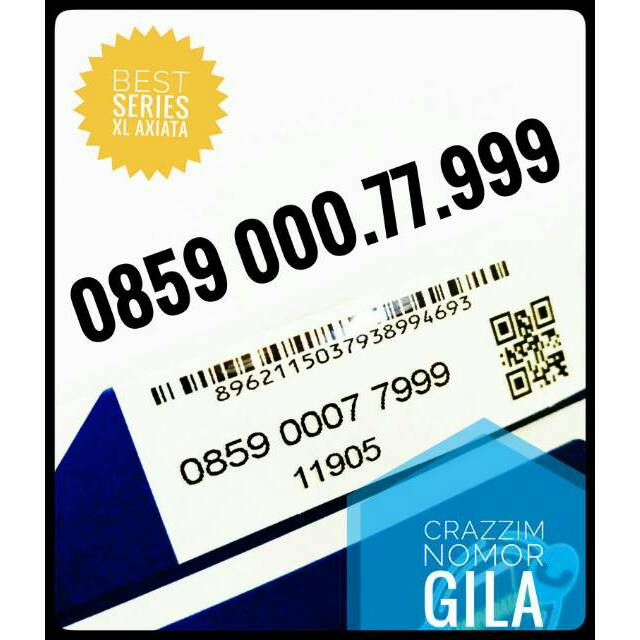 Nomor cantik xL super. Nomor cantik 77999. No Cantik Super Double Triple 00077999