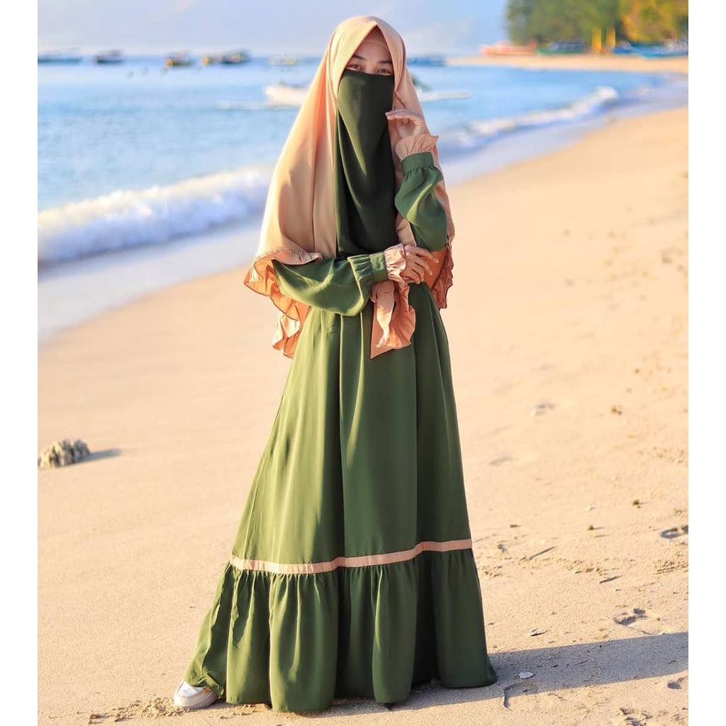 Realpict Gamis Rania Syari Set Khimar Gamis Remaja Modern Gamis Wanita Terbaru 2021 Modern Terlaris 