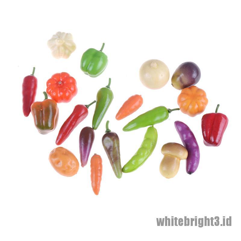 (white3) 10pcs Miniatur Sayuran Handmade Untuk Dekorasi Rumah Boneka