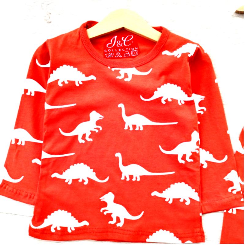 piyama anak anak/baju tidur anak anak/setelan anak anak motif dinosaurus