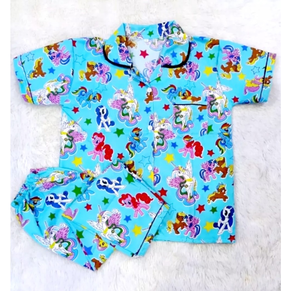 Piyama cantik anak kuda poni pink/baju tidur anak terbaru