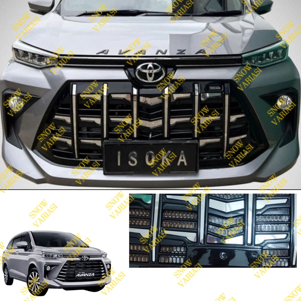 Grill Depan Toyota Avanza 2022 2023 2024 2025 Model Alphard Hitam Doff Glossy Chrome