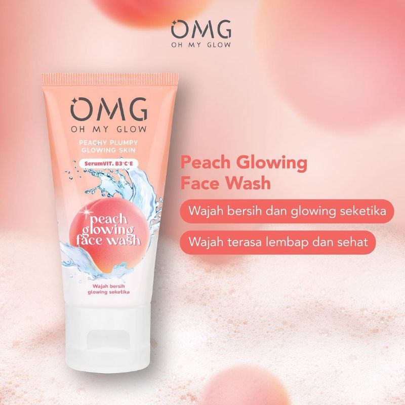 Jual OMG Oh My Glow Peach Glowing Face Wash 50 ml/OMG Face Wash/OMG