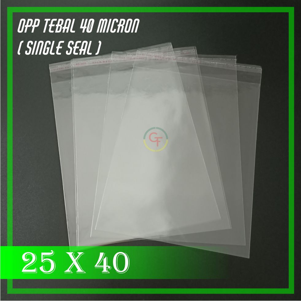 25x40 PLASTIK OPP TEBAL (SINGLE SEAL)