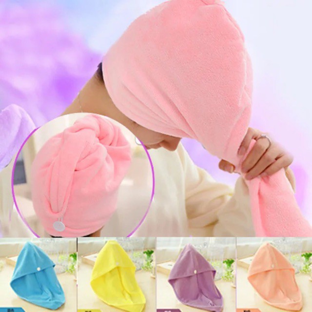 INFY - Handuk Kepala Pengering Rambut Polos/Magic Head Towel Untuk Anak Anak/Towel Keramas R060