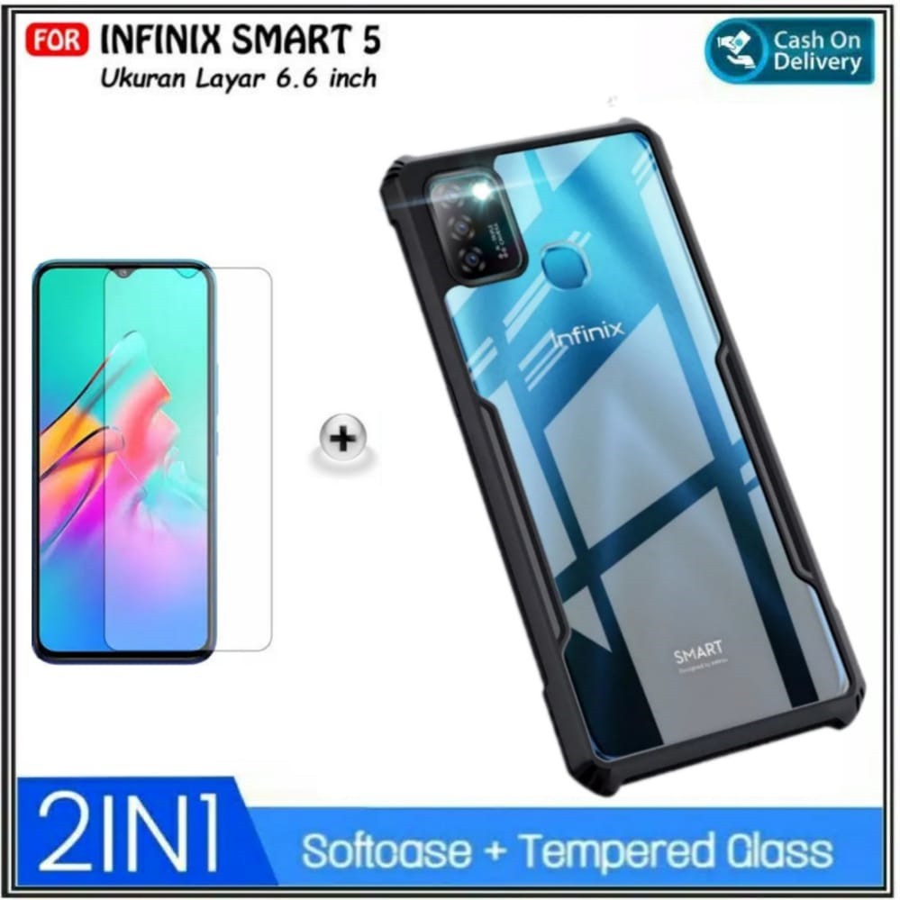 Case Infinix Smart 5 Hard Soft Transparan Shockprooft Casing Smart 5