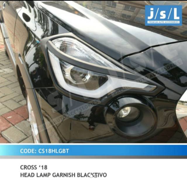 Garnish lampu depan Datsun cross/ head lamp garnish Hitam &amp; Chrome  jsl