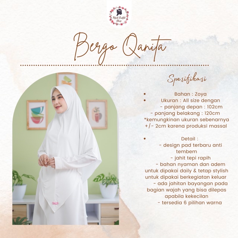 Bergo Qanita / bergo daily pad antem