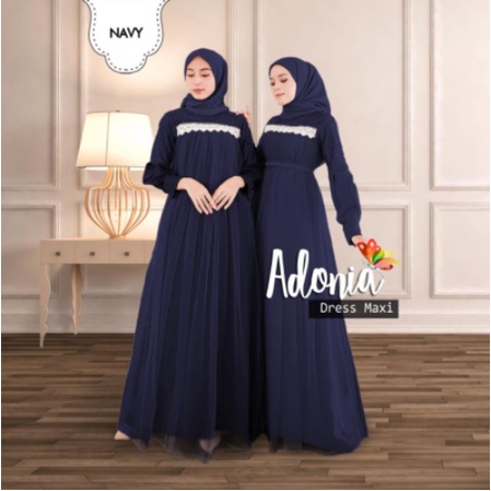 Baju Gamis Remaja Pesta Kondangan Terbaru 2022 Model Aplikasi Kekinian Trendy Renda Bahan Moscrepe T