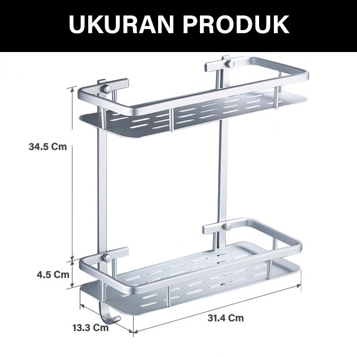 V-702 RAK SUSUN TOILET KAMAR MANDI / RAK SUSUN SERBAGUNA 2 TINGKAT / VANSTAR BATHROOM ACCESORIES