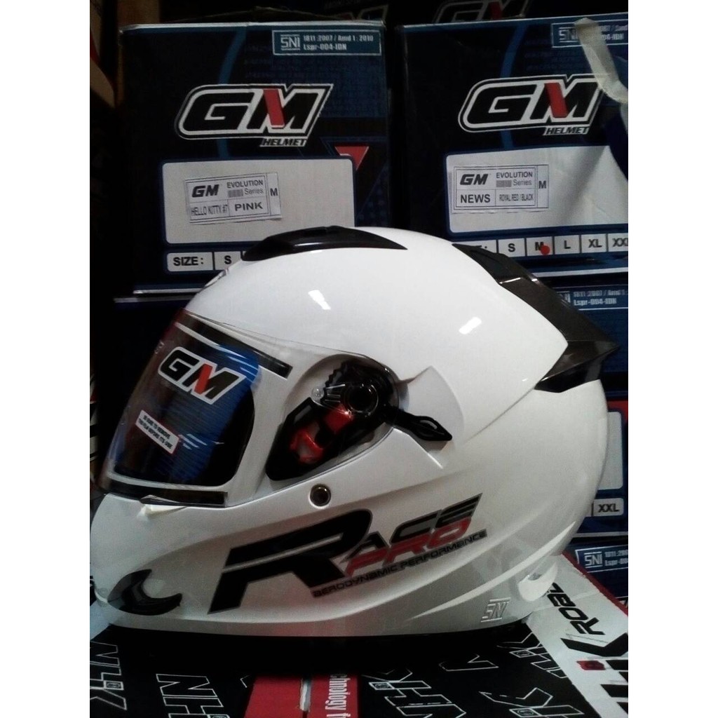 HM-1593 Gm Race Pro Solid 2 Visor Murah
