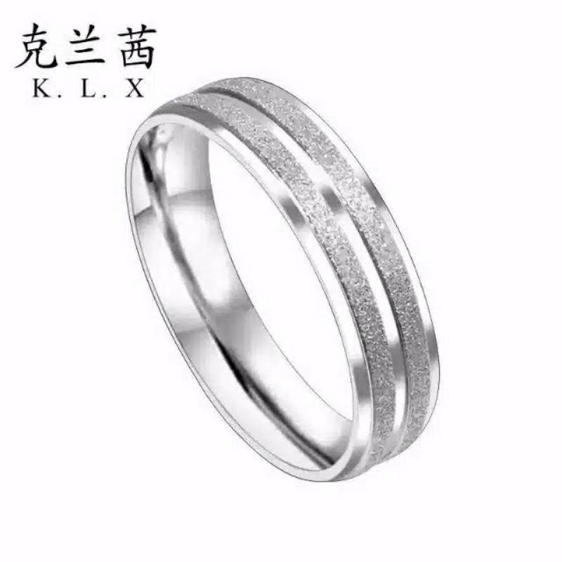 Fourfashion Cincin Pasir motif 2 Garis SILVER