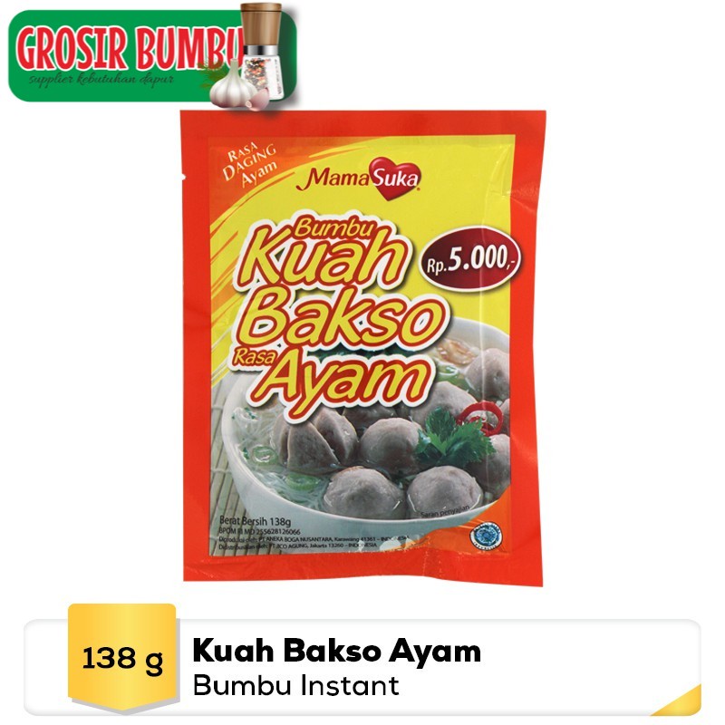 MamaSuka - Bumbu Instan untuk membuat Kuah Bakso Ayam 138 gr