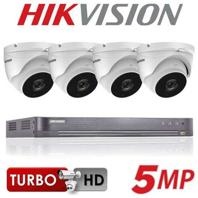 Murah paket cctv hikvision 5mp 4ch 4 kamera hikvision