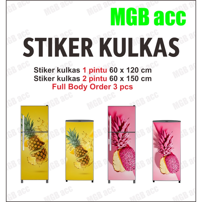 Sticker Wallpaper Kulkas 1 dan 2 Pintu Motif Buah Keren
