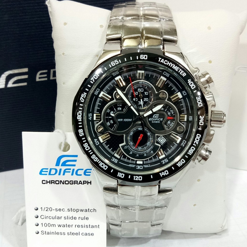 Jam Tangan Casio Edifice EF 554D Silver Original