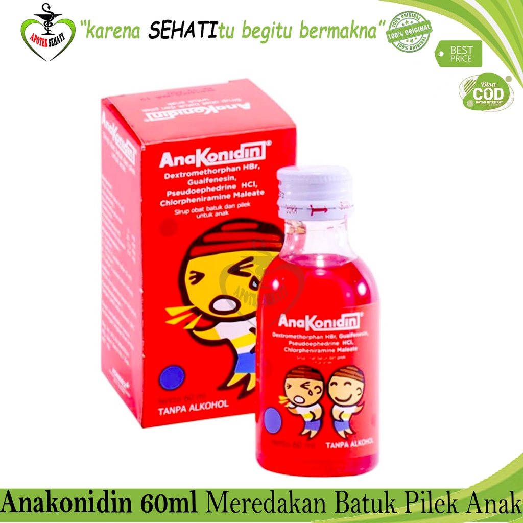 Anakonidin 60ml Rasa Cherry (Mengobati Batuk Dan Pilek Anak) -TanpaAlkohol