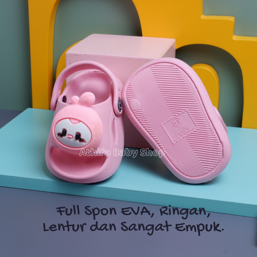 Sepatu Sandal Anak Perempuan Bayi Balita Usia 6 7 8 9 10 11 Bulan 1 2 3 Tahun Size 19-24 Sendal Gunung Karet Cewek Spatu Sandal Prewalker Karet Phylon Ringan -Irsoe 306-