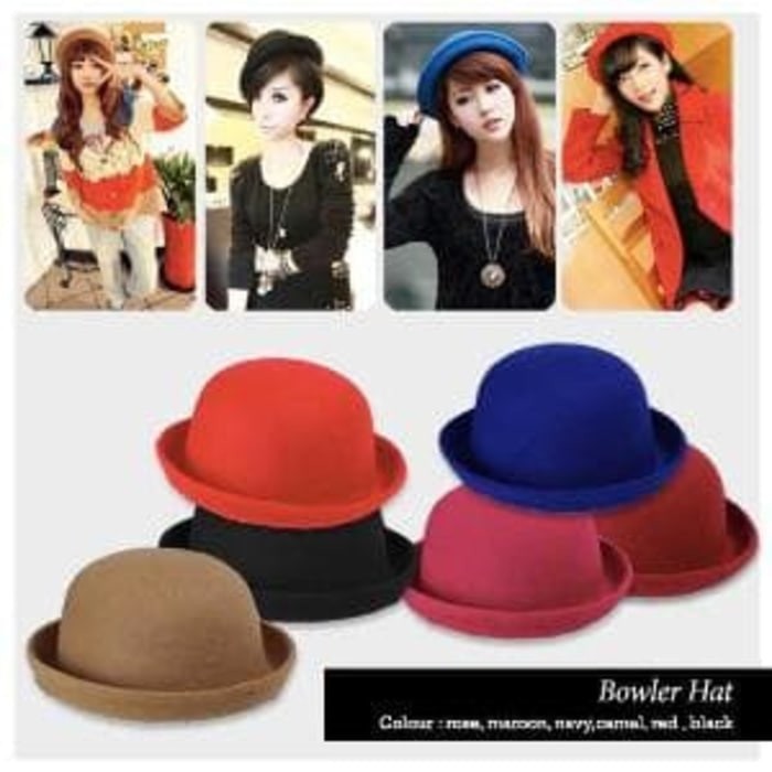 Topi Chaplin  Remaja Dewasa /Topi Bowler Hat Bahan Lembut ***TOP