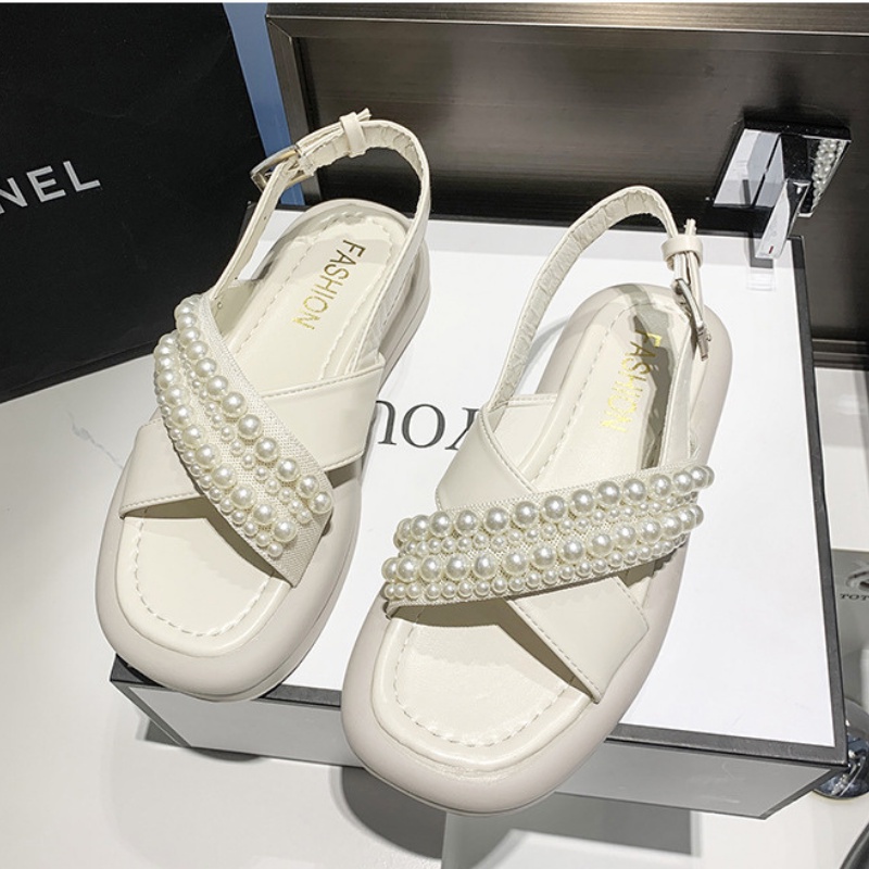 RYX - Rhinestone Sling Sandal Gesper Wanita Fashion Casual / Jalan Jalan - Ori Import