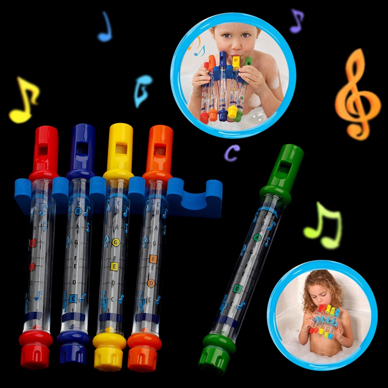 Mary Set 5pcs Suling Air Lembaran Lagu Musik Instrumen Kids Fun Children Bath Toy