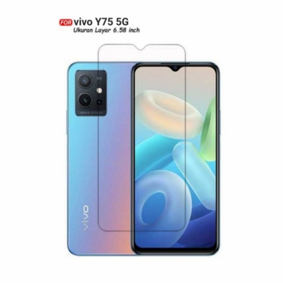 VIVO Y02 Y22 Y16 Y35 Y01A V23 5G T1 PRO 5G T1 5G Y01 Y75 5G V23 E V23e V20 V20 SE TEMPERED GLASS BENING, ANTI GORES KACA BENING CLEAR SCREEN GUARD NO LIST FRAME PELINDUNG LAYAR V20SE 2022