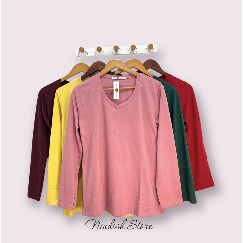 Kaos belle lengan panjang ori100% uk L XL XXL