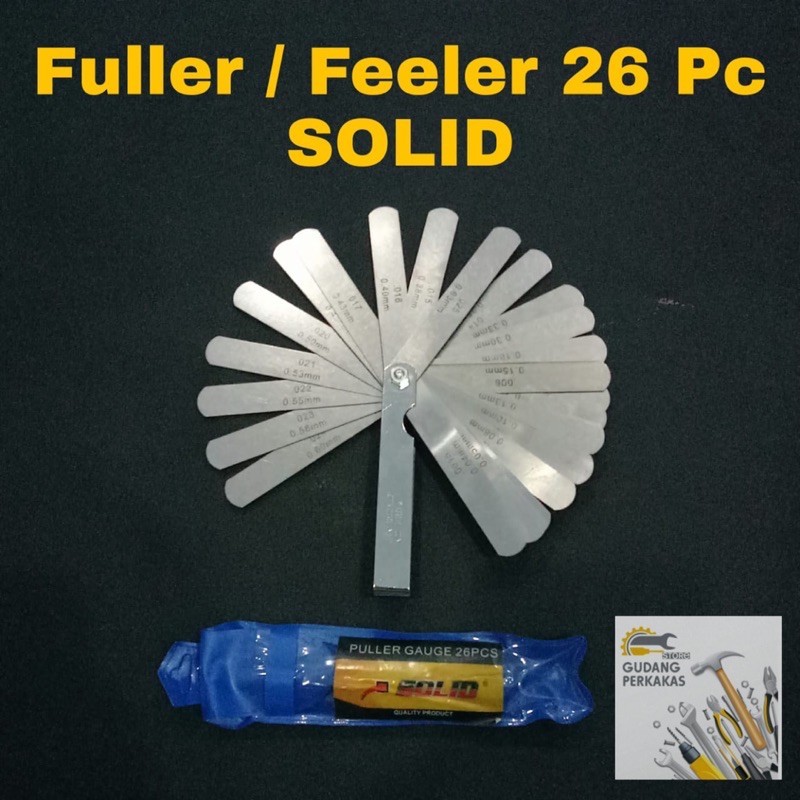 SOLID Fuller Gauge 26 Pcs - Feeler Alat ukur Celah Klep