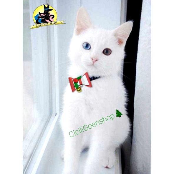 Premium bow Kalung lonceng edisi natal anjing kucing kelinci aksesoris christmas pet cat dog collar dasi