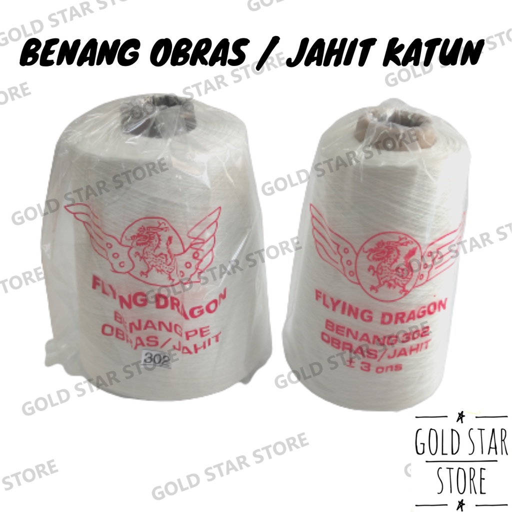 Benang Obras Katun Flying Dragon 300 Gram 600 gr Benang Katun TCR 302