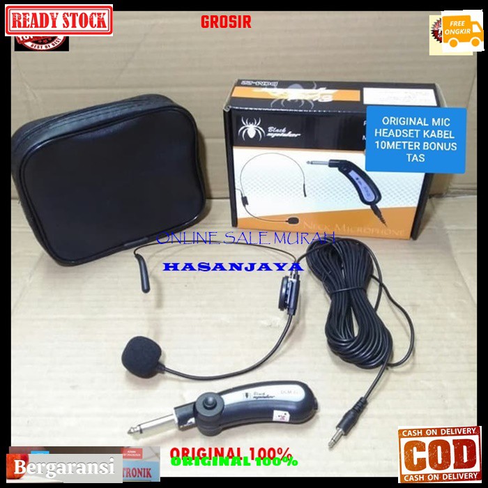 G33 Black spider mik mic headset kabel 8meter imam ceramah pidato GE33 original 100% Microphone bando kabel panjang mikropon cable Condenser peka sensitif Electret mikrofon vokal vocal audio sound sistem suara PROFESIONAL UNIVERSAL SERBA GUNA  KABEL 8 MET