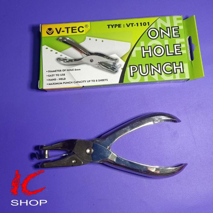 

Perforator 1 Lubang V-Tec VT-1101 One Hole Punch / Pelubang Kertas / Pembolong Kertas 1 Lobang