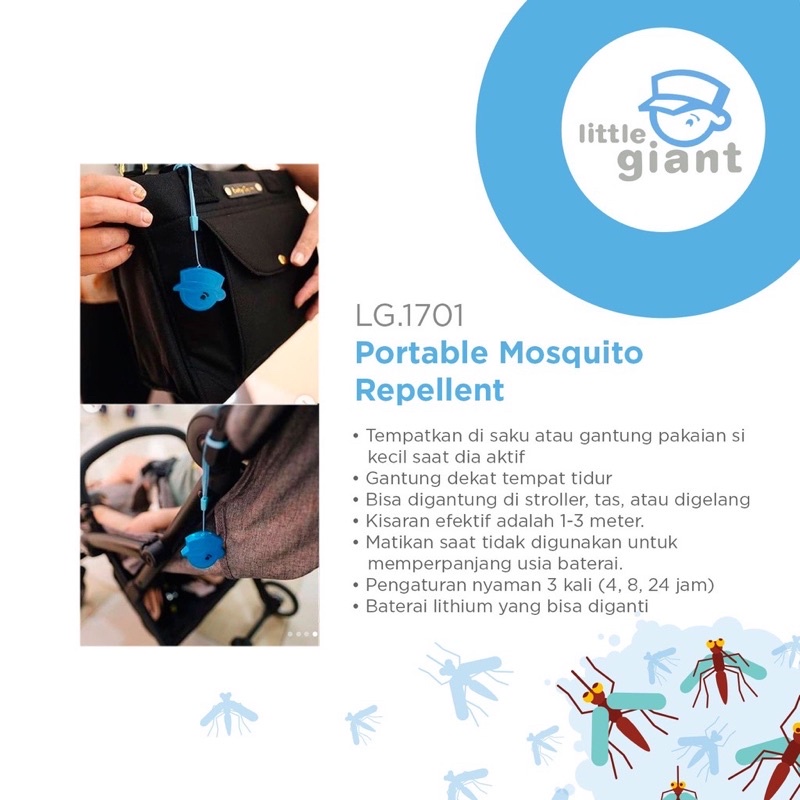 Little Giant LG.1701 Portable Mosquito Repellent/anti nyamuk bayi dan anak