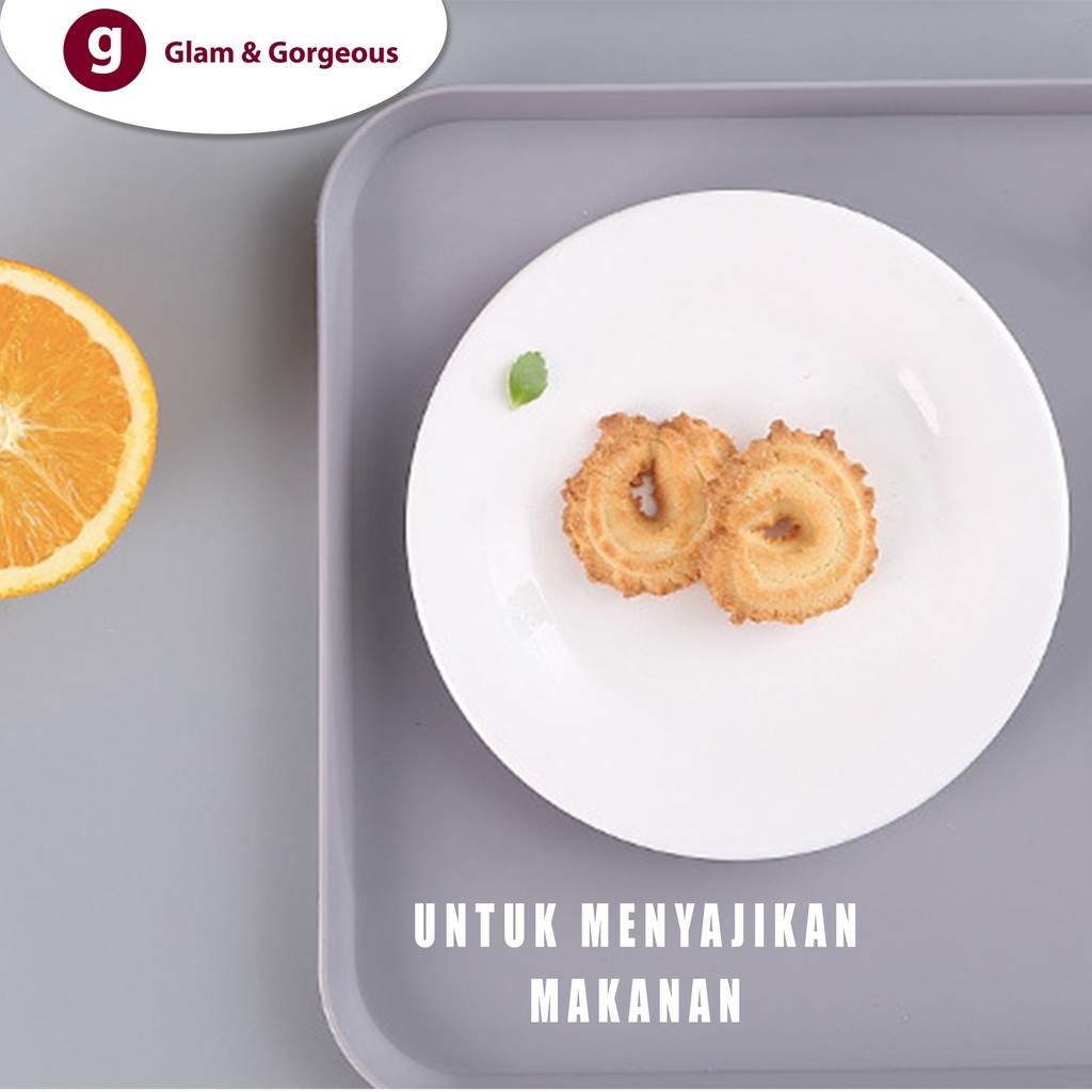 Nampan Makan Plastik Motif Polos Ukuran P 34 L 24 T 1,8 CM - KU021L