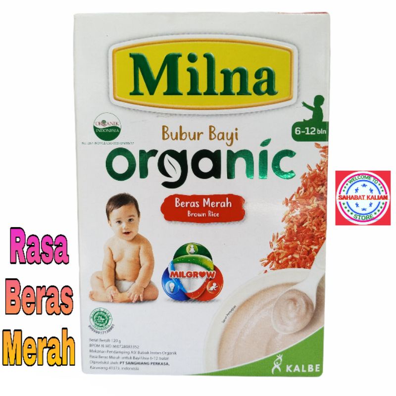 MILNA BUBUR BAYI ORGANIC 6 - 12 BULAN 120GR PER 1 BOX