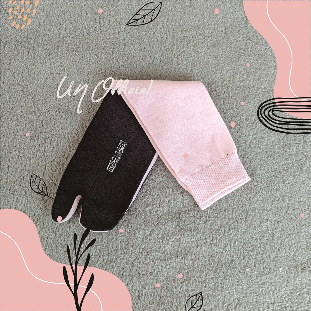 Kaos Kaki Jempol Wanita Muslimah / Muslim Telapak Hitam Panjang - Polos Premium-Pink