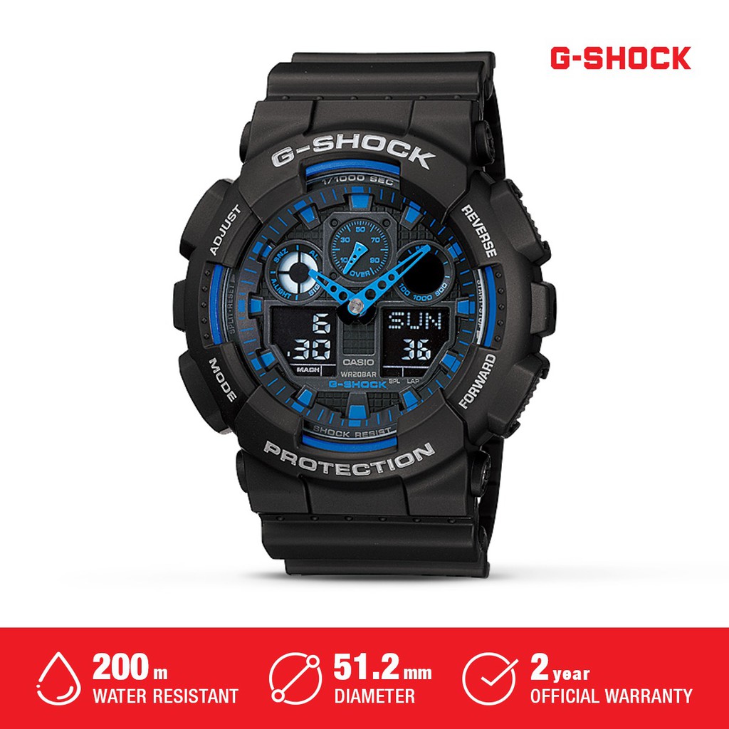 Casio G-Shock Magnetic Resistant Original Jam Tangan Pria GA-100-1A2DR Waterproof