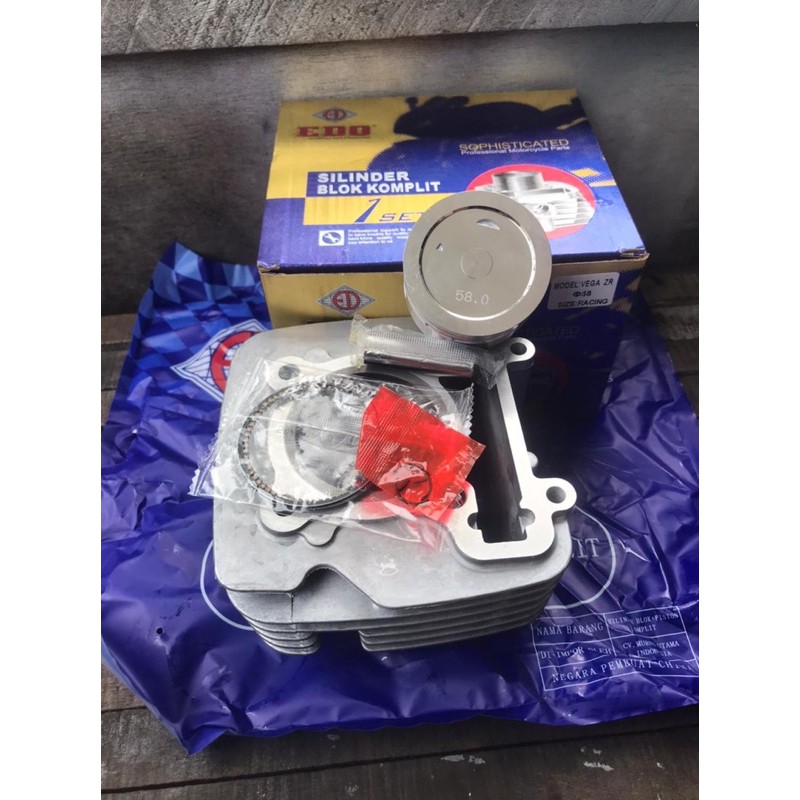 blok block boring bore up Vega ZR piston 58 mm 58mm liner luar 62mm set racing part edo
