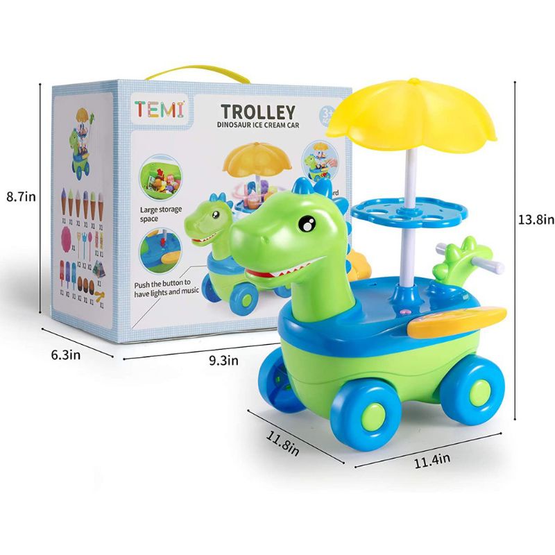 Mainan anak ice cream dorong kuda poni ice cream cart kudaponi dinosaurus-2
