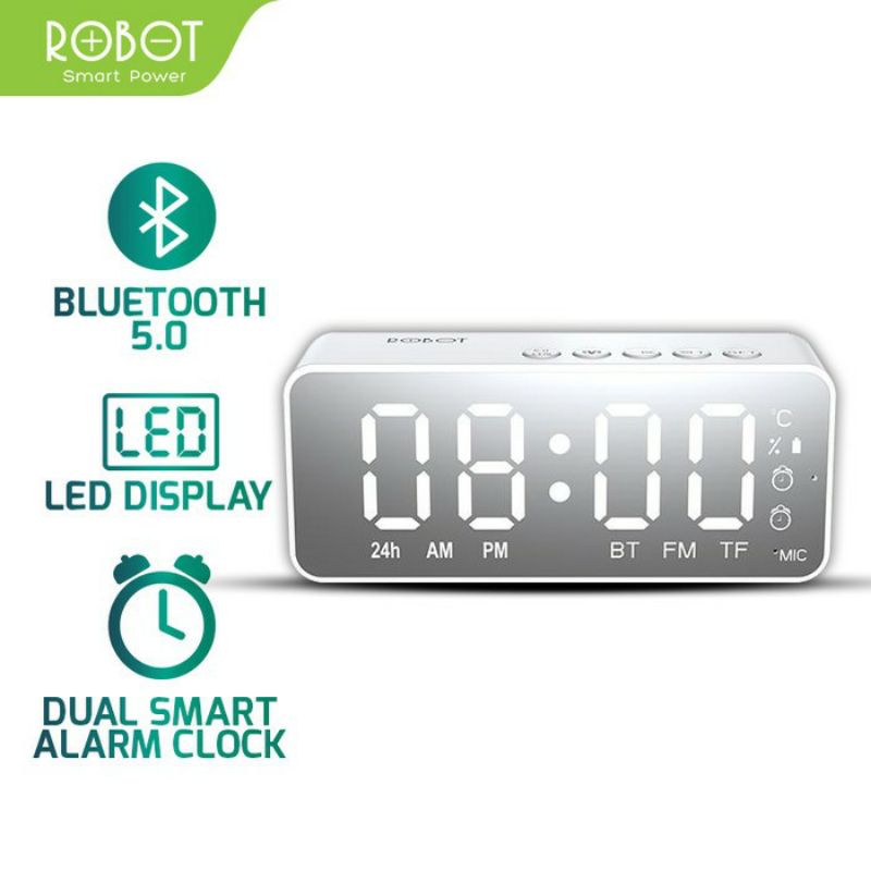 Speaker Robot RB150 LED Alarm Clock Speaker Bluetooth Mini 5.0 Original