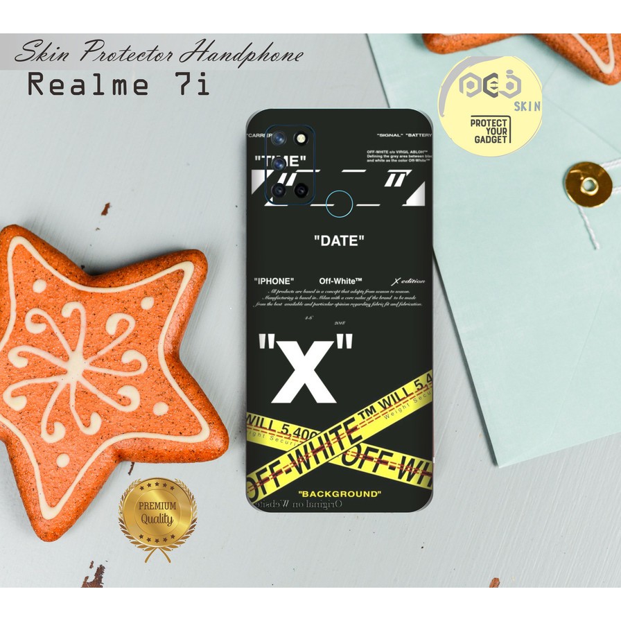 Garskin HP Realme 7i Motif White   - Free custom Motif