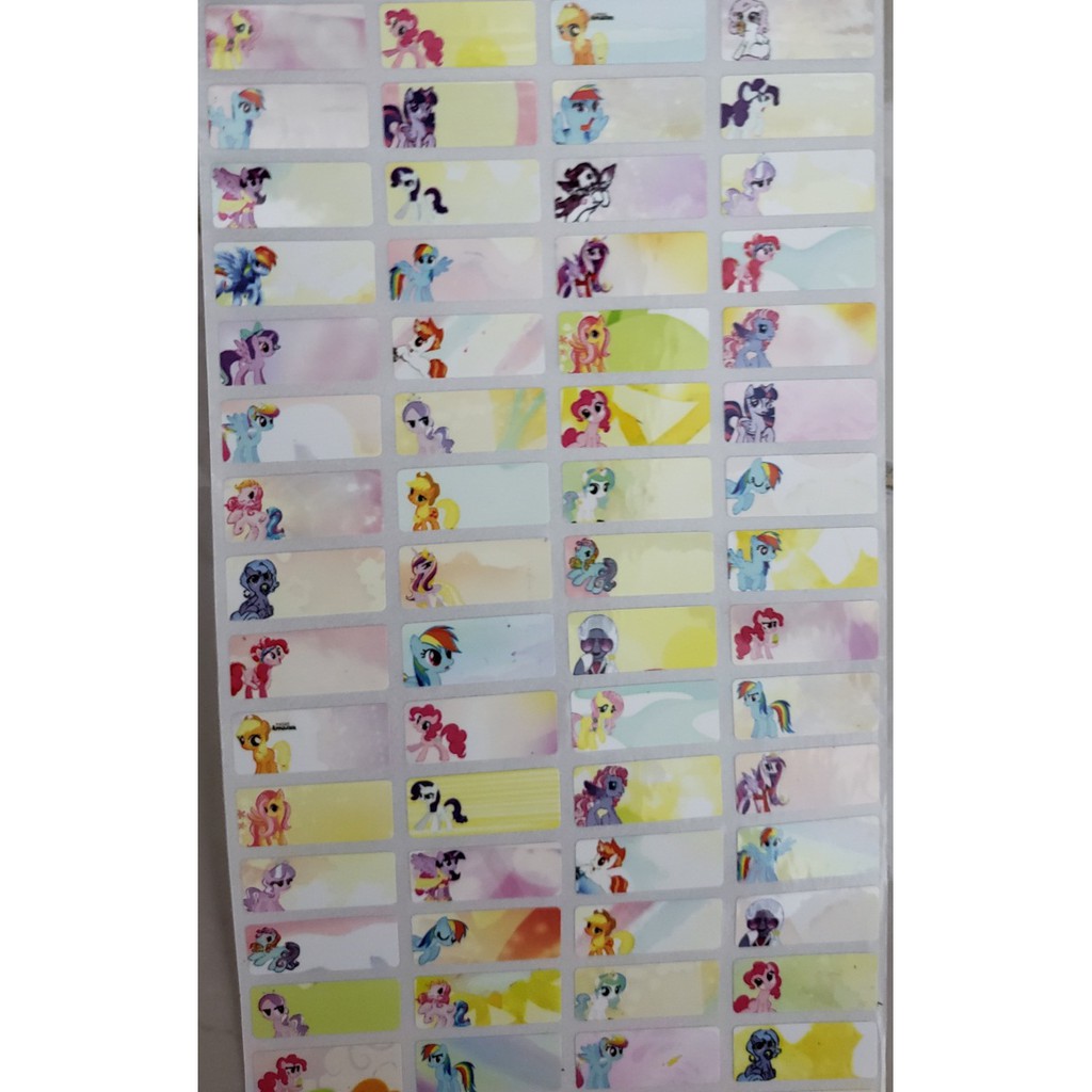 

Label Uk. S My Little Pony Waterproof, tidak luntur & anti sobek.