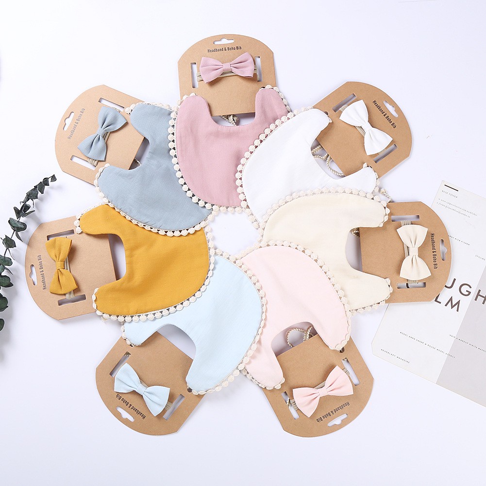 1 BANDANA + 1 BIB | SLABBER PITA HEADBAND BAYI SET CELEMEK TATAKAN LIUR ANAK catalog QUIN NG