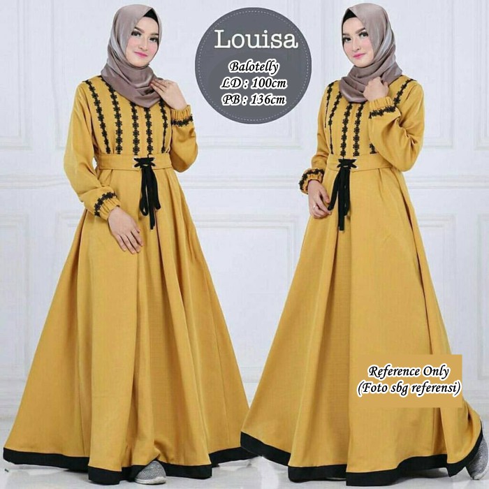 FASHION BRANDED Long Dress Muslimah Couple Wanita - GKL 8904 ORIGINAL Gareu Fashion