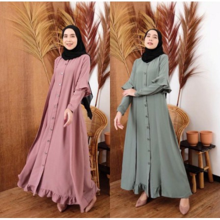 GAMIS BAJU DRESS MUSLIM REMAJA AKU KARISSA 2021 PREMIUM ITY CREPE POLOS CANTIK LEBARAN SIMPLE