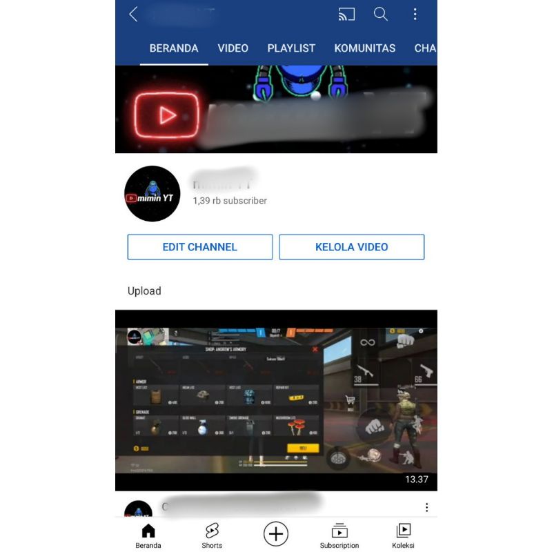 (Terjual) Akun YouTube 1.3k Subscribers