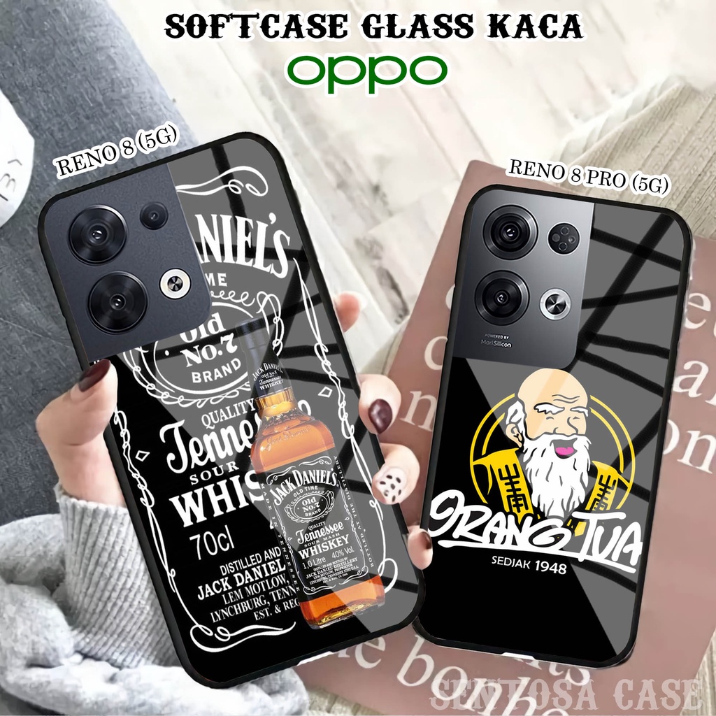Softcase Glass Kaca OPPO RENO 8 (5G) & RENO 8 PRO (5G) - Casing HP OPPO RENO 8 & 8 PRO (5G) [ S09 ].