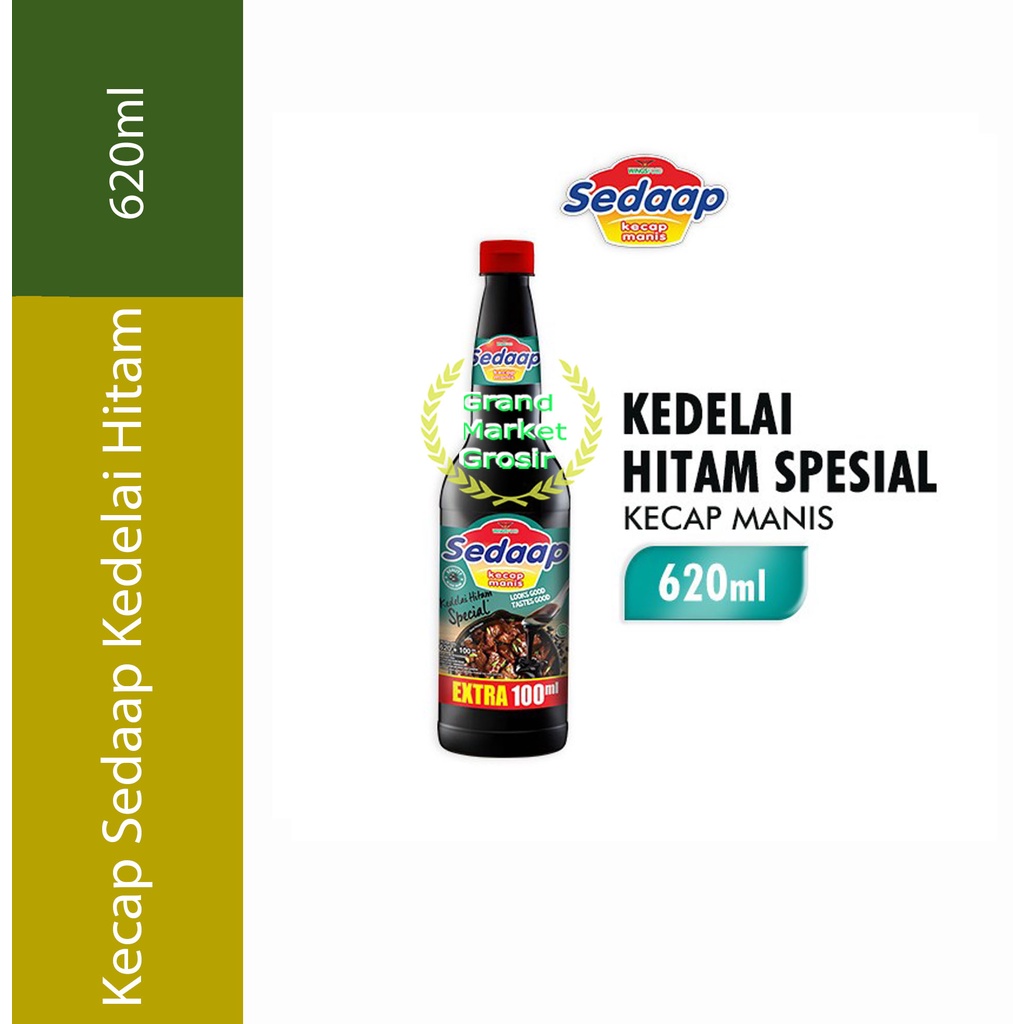 

Sedaap Kecap Manis Kedelai Hitam Pilihan 620ml +100ml